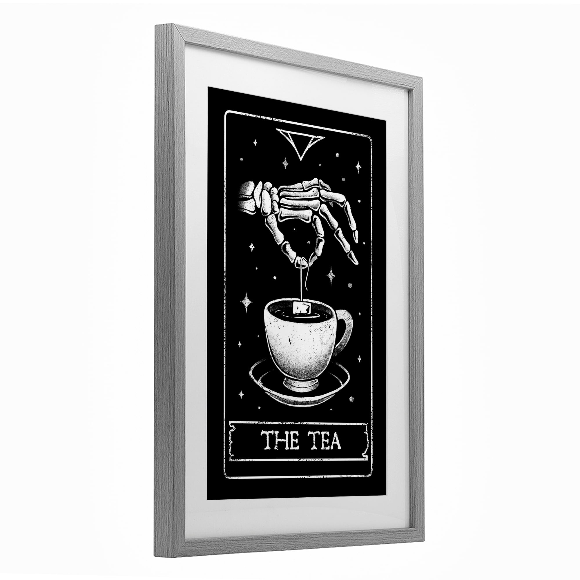 Stupell Industries The Tea Skeleton Tarot Gray Framed Print Under Glass, design by EduEly Designs