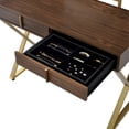thumbnail image 3 of ACME Coleen Vanity Desk in Walnut & Gold Finish, 3 of 7