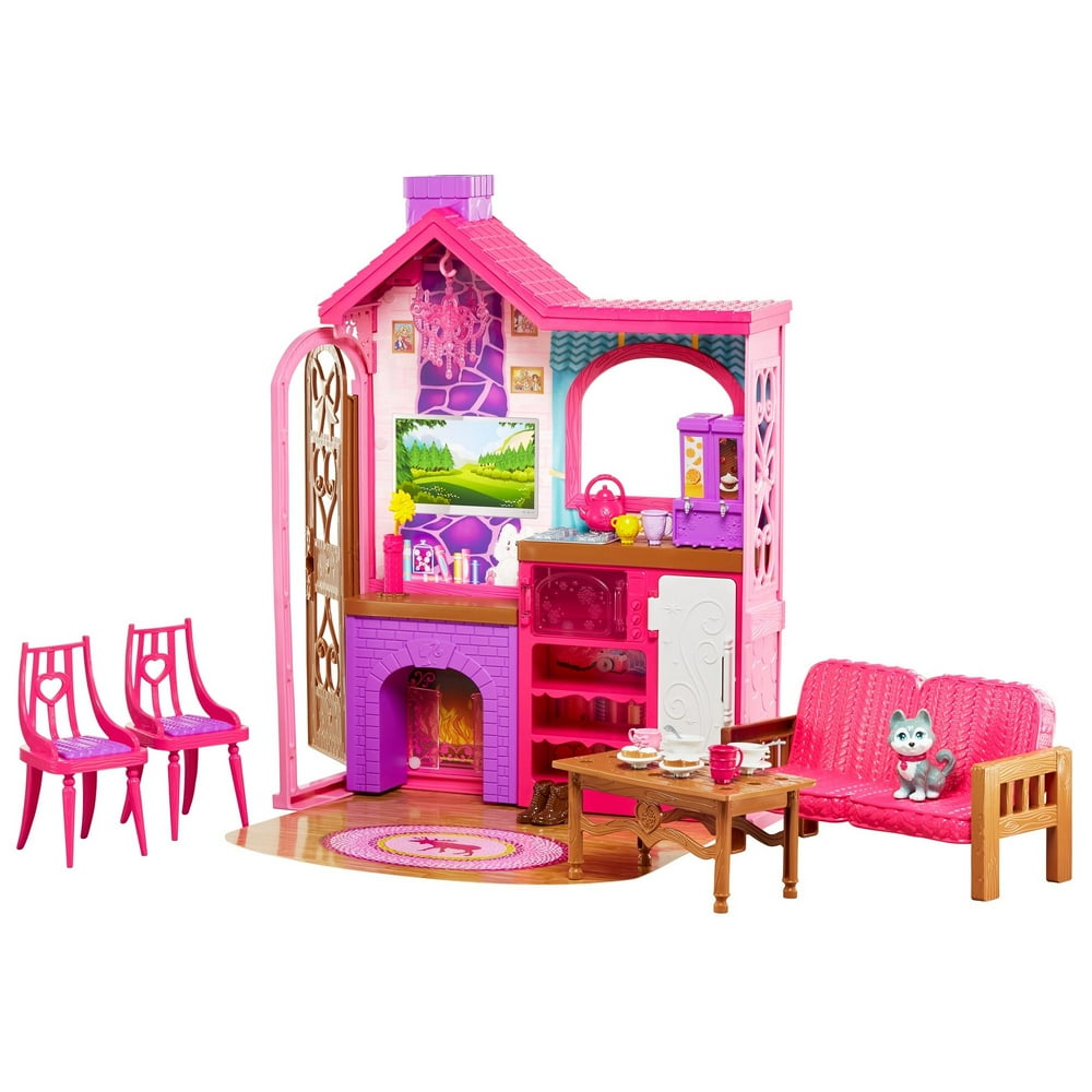 Barbie Camping Fun Playset with Barbie Cabin, Furniture, Puppy