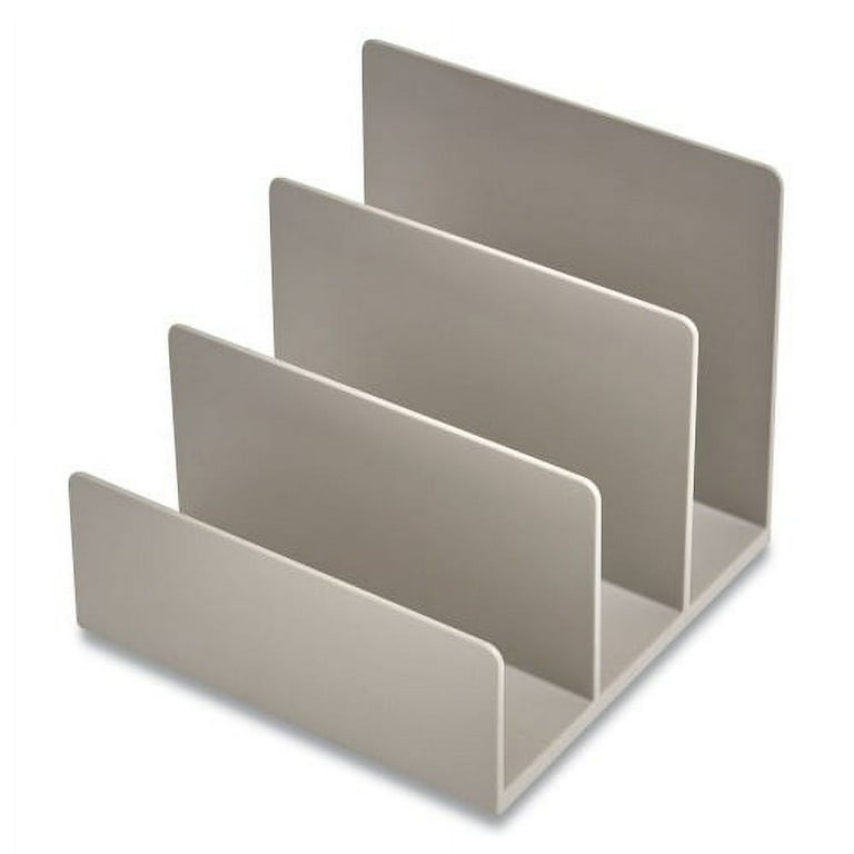 Plastic Incline Mail Sorter, 3 Sections, Letter Size Files, 6.3 x 6.3 x 5.5, Gray Plastic Incline Mail Sorter, 3 Sections, Letter Size Files, 6.3 x 6.3 x 5.5, Gray