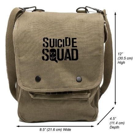 Suicide Squad Sign Canvas Crossbody Travel Map Bag