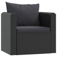 thumbnail image 2 of vidaXL 7 Piece Garden Lounge Set with Cushions Poly Rattan Black, 2 of 5