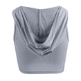 thumbnail image 4 of Lindreshi Crop Tops for Women Women's Casual Low Collar Hooded Sleeveless Garment Pullover Tops Blouse, 4 of 8