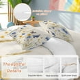 thumbnail image 2 of Blue Yellow Floral Bedding Duvet Cover Set Queen Size 4 Pieces Butterfly Watercolor Plants Paddy Vintage Bedding Set with Zipper Closure, 1 Comforter Cover 90x92 Inches 1 Flat Sheet & 2 Pillow Cases, 2 of 7