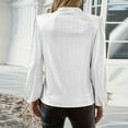 thumbnail image 4 of Elegant Holiday Shirts for Women 2025 Dressy Blouses V Neck Long Sleeve Lightweight Loose Tops Summer Shirts, 4 of 9