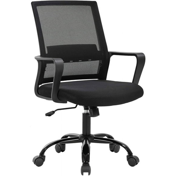 BestOffice Swivel Rolling Computer Chair Executive Lumbar Support Task Mesh Chair Adjustable Stool (Black)