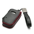 thumbnail image 2 of Vitodeco Genuine Leather Smart Key Fob Case for Kia Soul, Seltos, Sportage, Niro, Sorento, Telluride (2019-2022 Models) - 4 Buttons, Black/Red, 2 of 5
