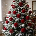 thumbnail image 5 of Christmas Ornaments Balls Flocked Christmas Tree 15PCS Plastic Balls Xmas Hanging Ornaments Decoration, 5 of 6