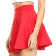 thumbnail image 4 of Sakkas Womens Basic Versatile Stretchy Flared Casual Mini Skater Skirt Made in USA - Red - Large, 4 of 5
