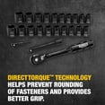 thumbnail image 4 of Impact Socket Set with Ratchet, Metric/SAE, 1/2" Drive, 23-Piece Set with Case (DWMT74739), 4 of 6