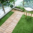 thumbnail image 2 of Home Cal Interlocking Grass Deck Tiles (Pack of 10, 12"x12")Turf Tiles Snap On Tile Flooring - Fake Grass Tiles, Artificial Grass Floor | Rubber Tiles, Outdoor Tile for Patio Table Grass Balcony Decor, 2 of 5