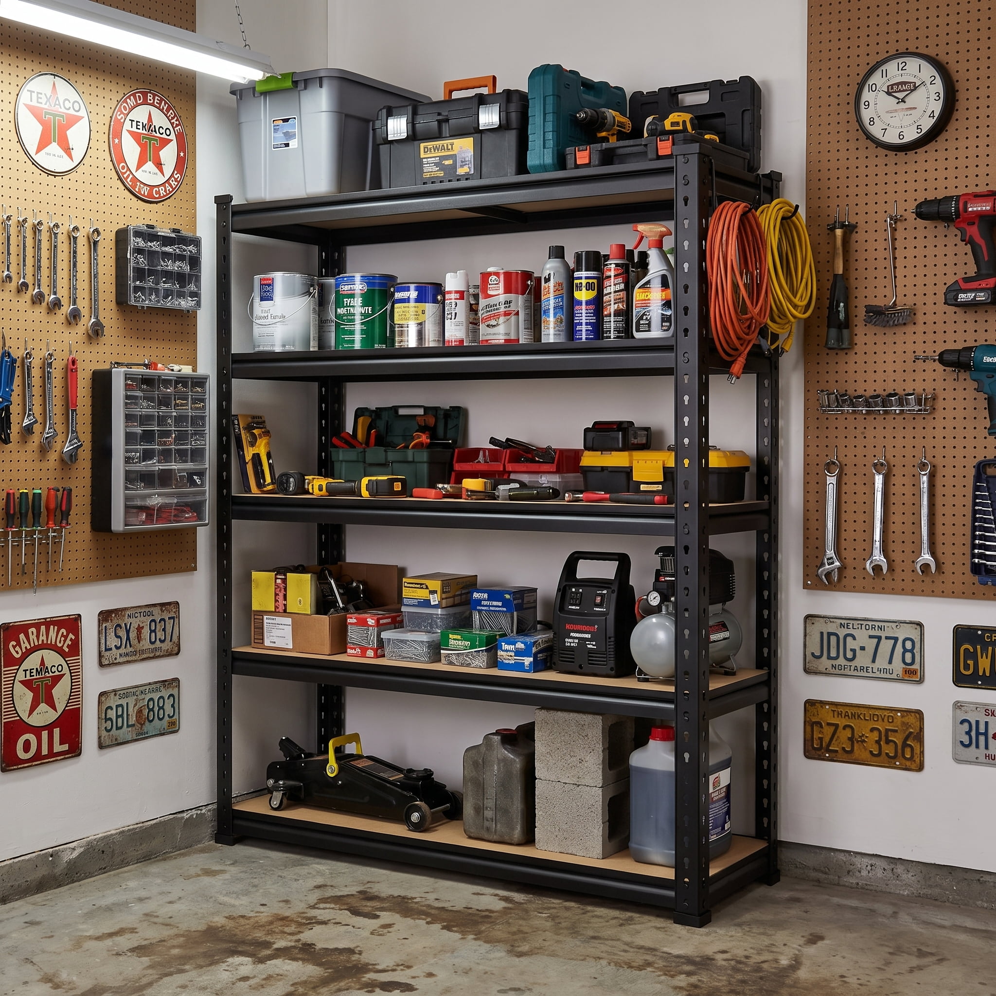 TrumanPick Garage Shelving Unit 5 Tier Adjustable Storage Shelves Metal Shelf Rack for Basement Pantry Kitchen, 32"W x 15.9"D x 63"H