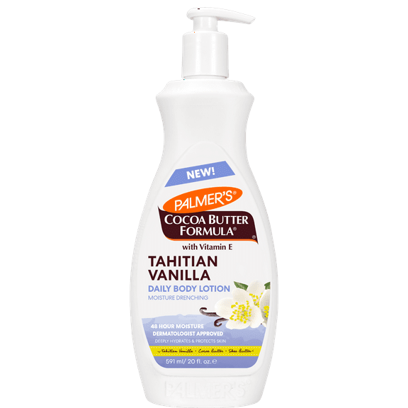 Palmer's Cocoa Butter Formula Tahitian Vanilla Body Lotion, 20 oz, Daily Moisturizing Lotion for Dry Skin with Shea Butter & Vitamin E, Hydrates & Protects, with 48-Hour Deep Moisture