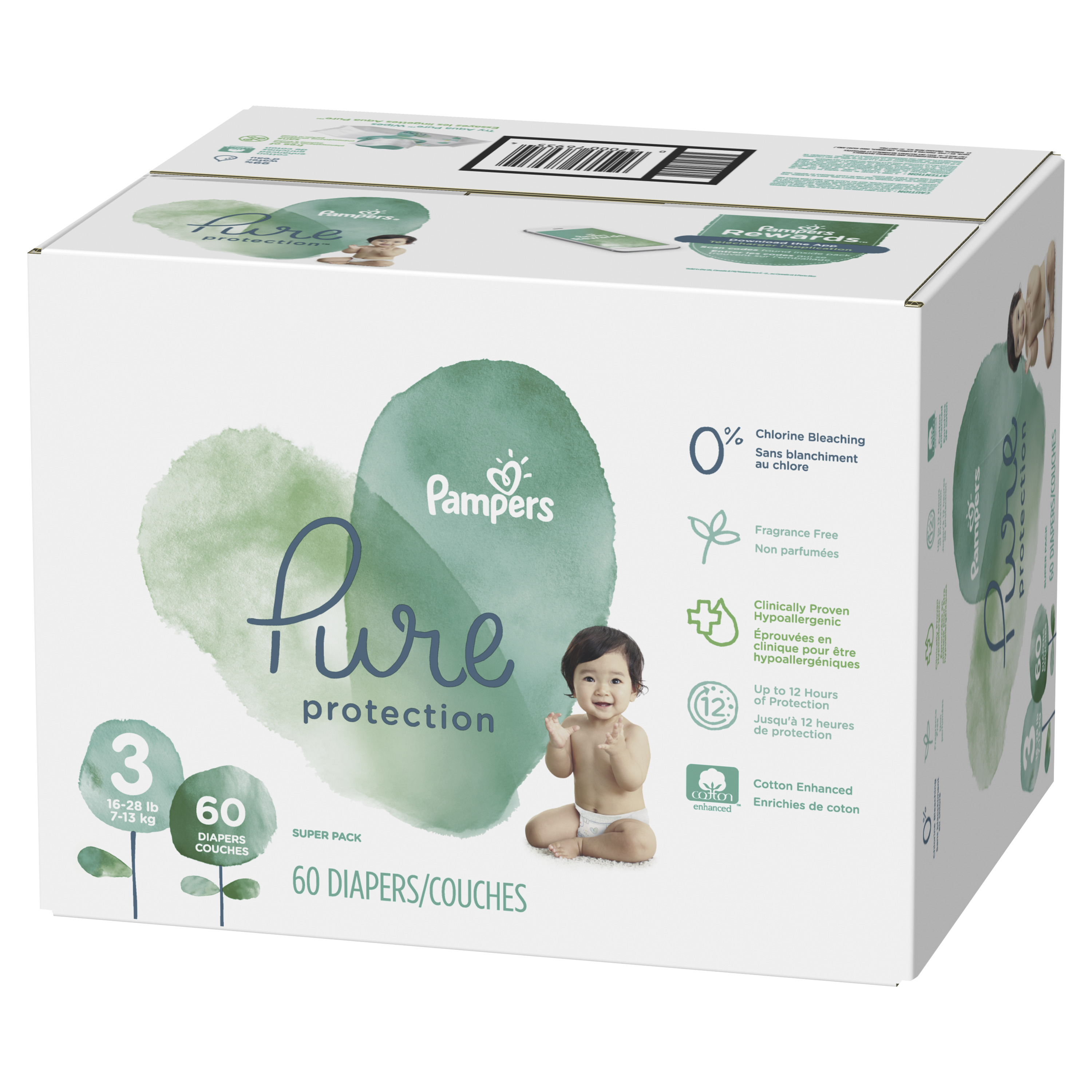 Pampers Pure Protection Natural Diapers, Size 3, 60 ct - image 11 of 13