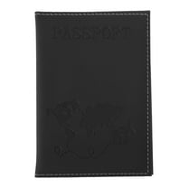 Unique Bargains 1 Pc Passport Holder Print Portable Passport Sleeve Black