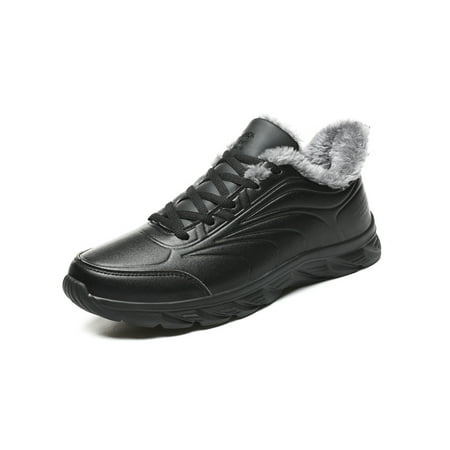 

Daeful Mens Sneakers Low Top Hiking Shoes Lace Up Trainers Breathable Lightweight Walking Shoe Sports Athletics Black Plush Lined 9