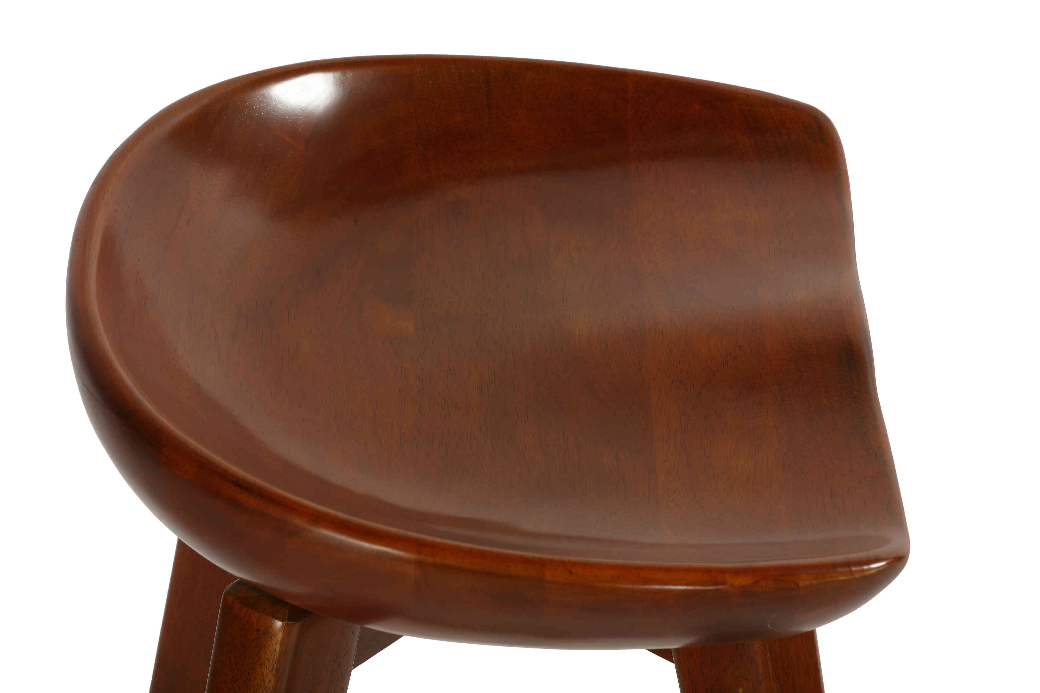 Cortesi Home Tiwi Backless Swivel Barstool in Solid Wood, 29