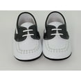 thumbnail image 3 of Infant, Boys Shoes, Napa White Leather and Black Moc Pre-walker Shoes, 3 of 15