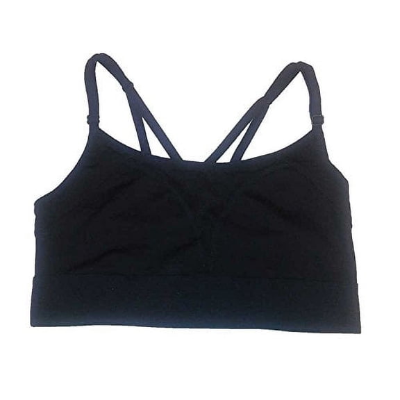 Victoria's Secret PINK Ultimate Unlined Strappy Back Sports Bra Black (Large)