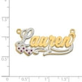 thumbnail image 2 of 14k 3-Dimensional Diamond & Ruby Name Plate Pendant in 14k Yellow Gold w/ Rhodium Plating, 2 of 2