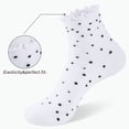 thumbnail image 2 of ARWSER 8 Packs Women Socks Quarter Short Casual Cute Wooden Ear Edge Polka dot Socks for Female, 2 of 8