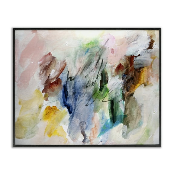 Stupell Industries Earthy Pitter Patter Abstract Abstract Painting Black Framed Art Print Wall Art, 14 x 11