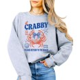 thumbnail image 2 of If Crabby Please Return to the Beach Sweatshirt Funny Coastal Crab Crewneck for Women Kids Family Gray Sweatshirt Adult Large, 2 of 8
