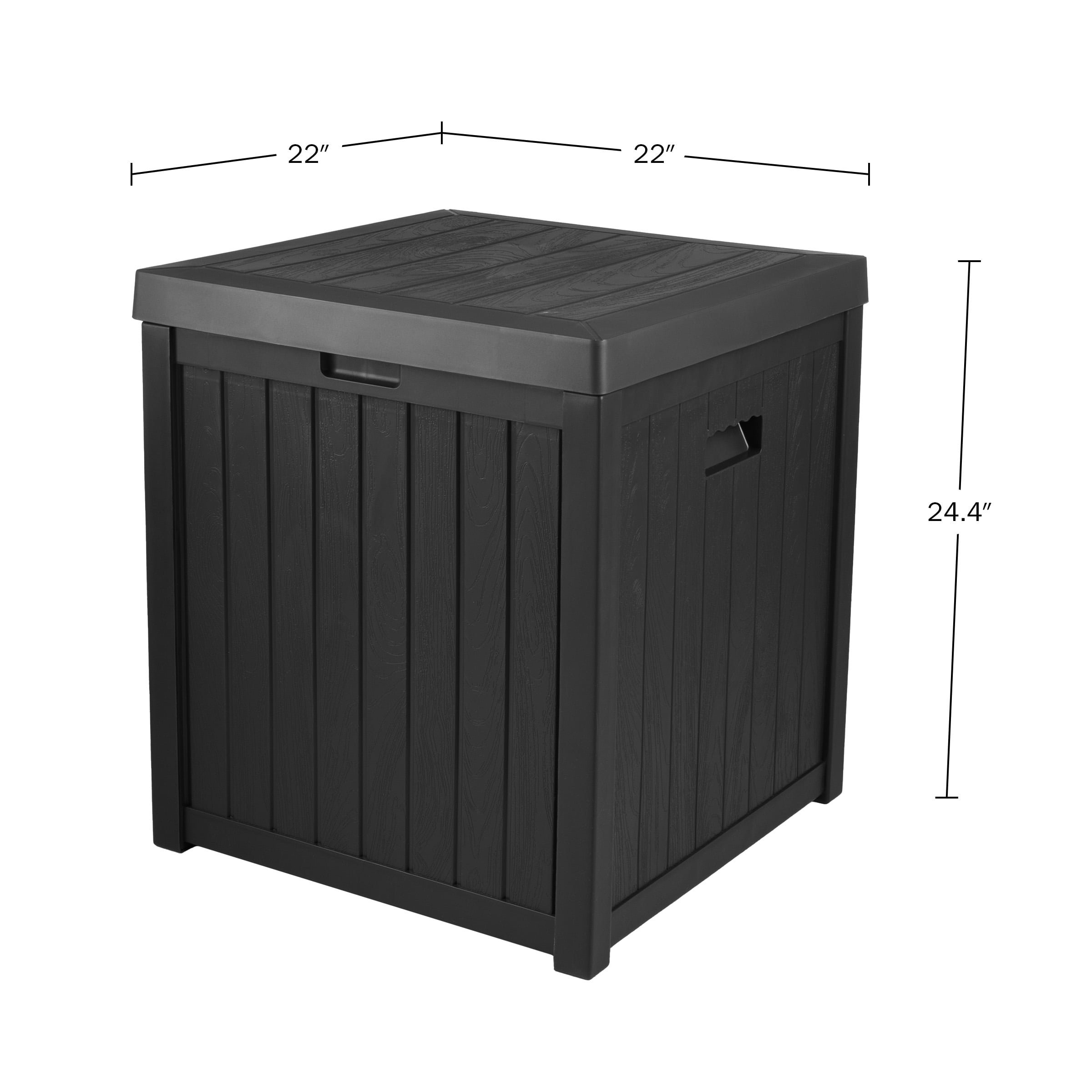 Storage Box - 50-Gallon Container for Patio Storage - Durable and Fade-Resistant Resin Deck Box - Outdoor Furniture by Pure Garden (Black)