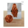 thumbnail image 6 of Wig Long Curly Hair with Bangs Big Waves Head Cover Rose Net Chemical Orange Wig, 6 of 10