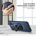 thumbnail image 6 of TJS for T-Mobile REVVL 8 Phone Case, with Tempered Glass Screen Protector, [Military Grade] Robotic Magnetic Support Car Mount Metal Ring Holder Kickstand Cover (Blue), 6 of 7