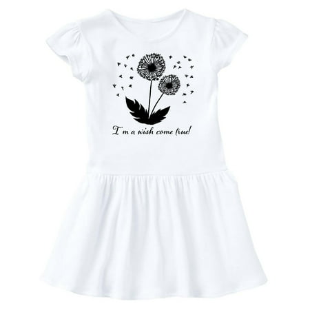 

Inktastic I m a Wish Come True Dandelion in Black Gift Baby Girl Dress