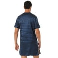 thumbnail image 2 of iiniim Men's Nightshirt Satin Nightwear Comfy V Neck Short Sleeve Soft Loose Pajama Sleep Shirt, 2 of 7