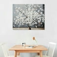 thumbnail image 2 of Wall Art - Black Frame Canvas Wall Decor - Flower Picture Artwork for Wall - Large Paintings for Living Room Brown Background Bedroom Office Plum Prints, 2 of 6
