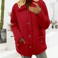 thumbnail image 2 of iHPH7 Fleece Jacket Women Winter Clothing for Women Warm Jackets for Women Casual Outerwear Fuzzy Jackets for Women Teddy Jacket Women Winter Outfits for Women Red 4XL, 2 of 5