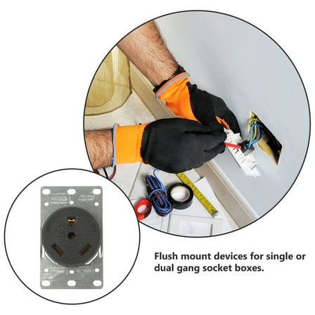 Beaupretty Replacement 30 Amp Rv Receptacle Flush Mount Power Outlet for Campers