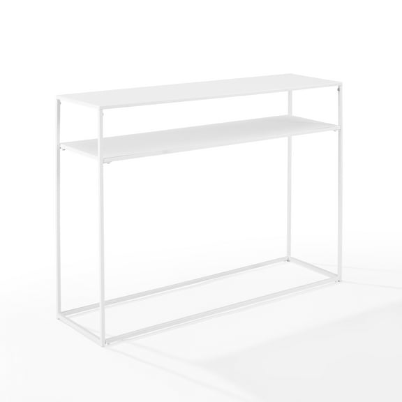 Crosley Furniture Braxton Modern Steel Metal Console Table in White