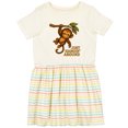 thumbnail image 3 of Inktastic Cute Monkey Just Hangin' Around Illustration Girls Toddler Dress, 3 of 5