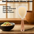 thumbnail image 6 of Qiangzon Short Wooden Handle Silicone Spatula Spoon Heat Resistant Non-Stick Cooking Utensil Multi-Function Rice Paddle with Ergonomic Grip for Mixing Serving Kitchen Tool Dishwasher Safe, 6 of 8