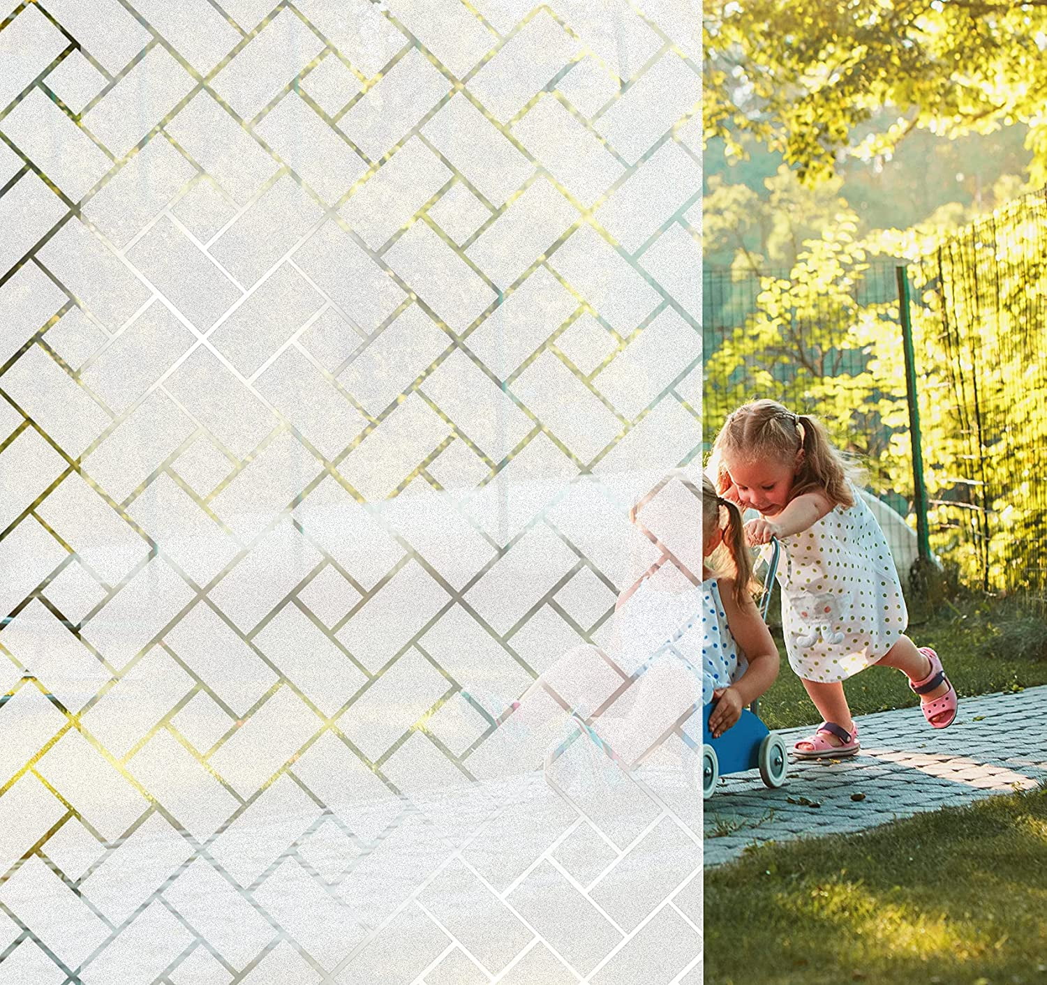 Privacy Window Film Opaque Frosted Window Film Electrostatic Window Sticker Self-adhesive Anti-UV Window Film,40x200cm