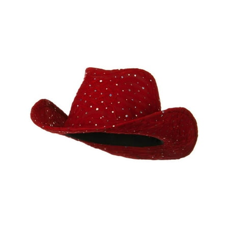 Glitter Cowboy Hat - Red - Walmart.com