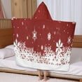thumbnail image 5 of Red Christmas Snowflake Pattern Hooded Bath Towel，60"x35" for Ages 3 To 12 Kids, Quick Dry Lightweight Soft Microfiber Hood Beach Towel Cover Up for Kids, 5 of 7