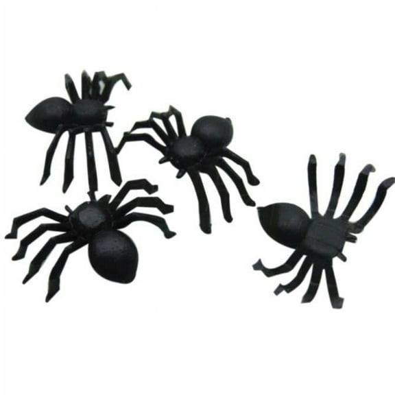 Moocorvic 20 PC Halloween Plastic Black Spider Joking Toys Decoration Realistic