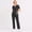 Black, variant on Sets For Women Quick Dry Scrub Set With Pockets V Neck Short Sleeve Elastic Waist Pants Medical Uniform Green L