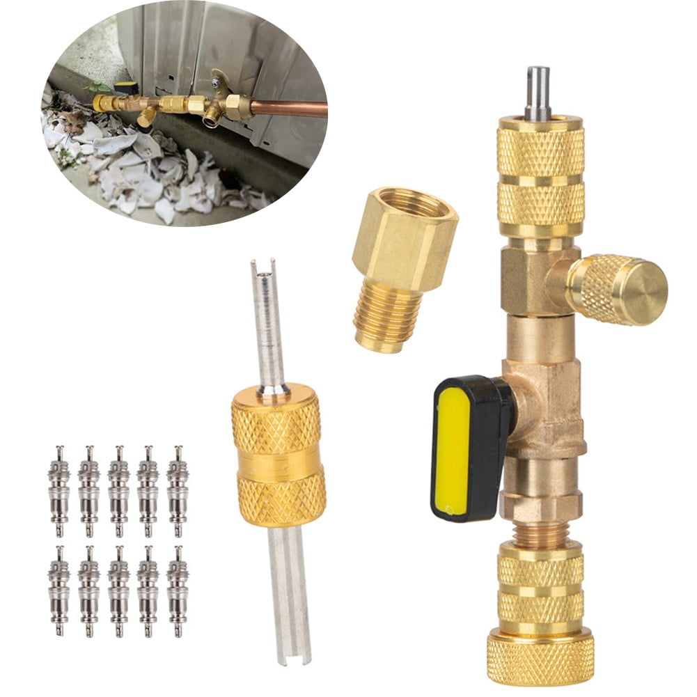 Air Conditioning Valve Core Remover Dual Size 1/4 & 5/16 Flare Tool for R410A