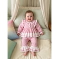 thumbnail image 5 of Loicainy Baby Toddler Girl Fall Outfits 6 12 18 24 Months 2T 3T 4T Plaid Print Long Sleeve Doll Collar Tops Flare Pants Clothes Set, 5 of 9