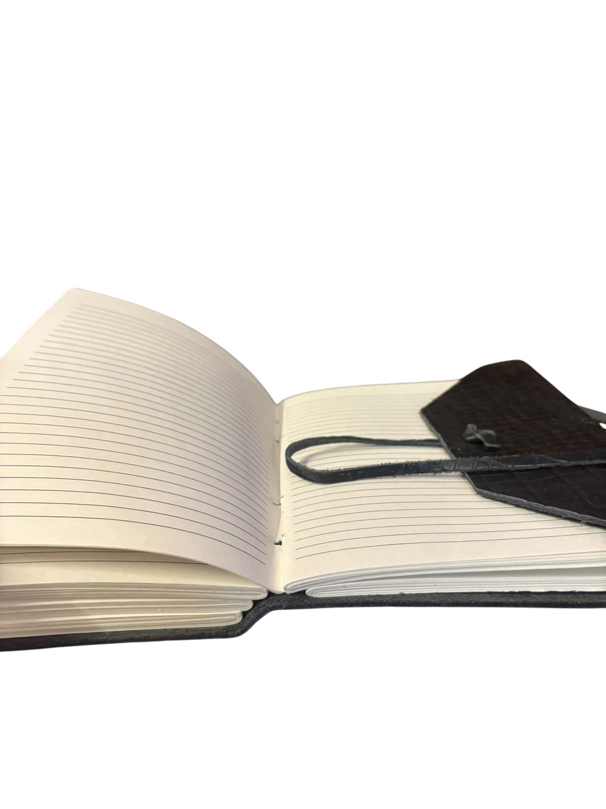 Handmade Leather Journal Notebook 6x8 Inch – Vintage Embossed Leather Diary with Lined Pages & Wrap Closure (Black)