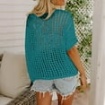 thumbnail image 6 of Yigetop Crochet Sweaters for Women, A Cutout High Cut Pullover on A Beach Smock Knitted Sweater for Ladies Open Knit Top Green 2XL, 6 of 10