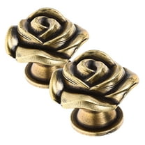2pcs Vintage Rose Flower Cabinet Knobs Furniture Knobs Drawer Pulls Handle
