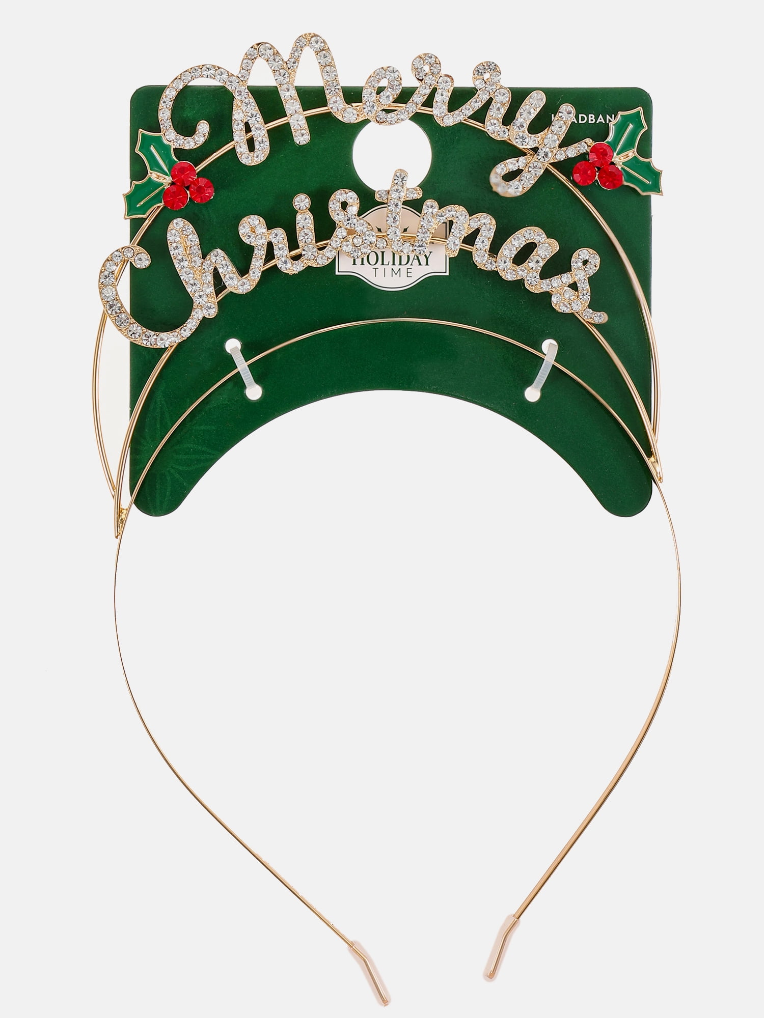 Way to Celebrate Holiday Women's "Merry Christmas" Metal Headband, Gold/Multi, 1 Piece, One Size Fits Most