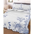 thumbnail image 3 of Quilts Twin Size, Blue Spring Floral Soft Comforter Bedding Set for Bed, Summer Flowers Botanical Lightweight Quilted Bedspread with Pillow Cover(2 Pieces) for All Season, 68x86 Inch, 3 of 6